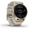 Часы GARMIN FENIX 7S – SAPPHIRE SOLAR EDITION CREAM GOLD TITANIUM WITH CREAM HEATHERED NYLON BAND 11358