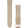 Ремешок сменный для GARMIN VIVOMOVE, LUXE, 20MM, LEATHER, ROSE GOLD, LIGHT SAND 010-12924-21