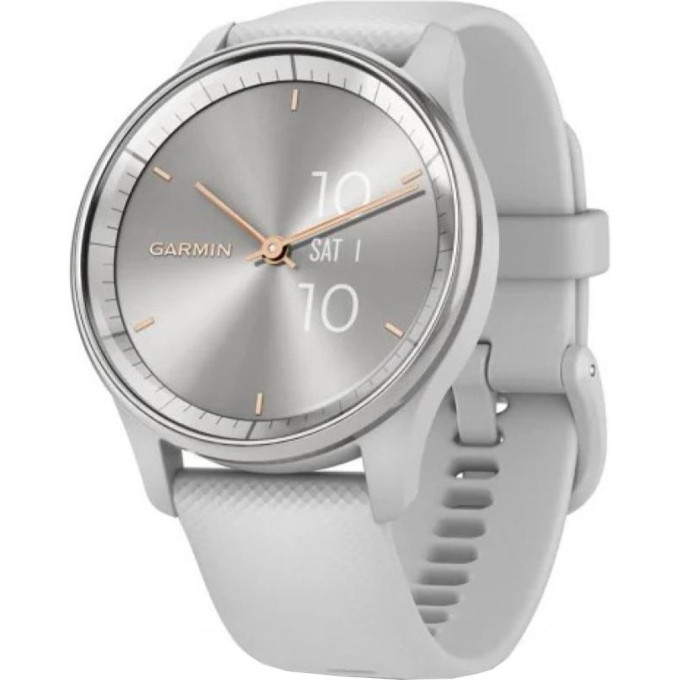 Смарт-часы GARMIN VIVOMOVE TREND с серебристым стальным безелем, серыми корпусом и ремешком 010-02665-03
